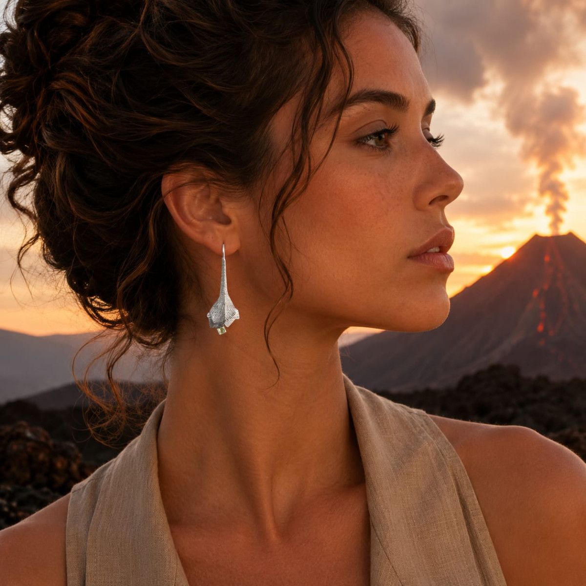 Pendientes de plata con peridoto