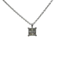 Gargantilla de oro blanco con diamantes talla princesa