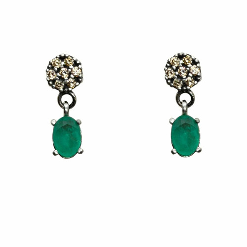 Pendientes de plata con circonitas de colores