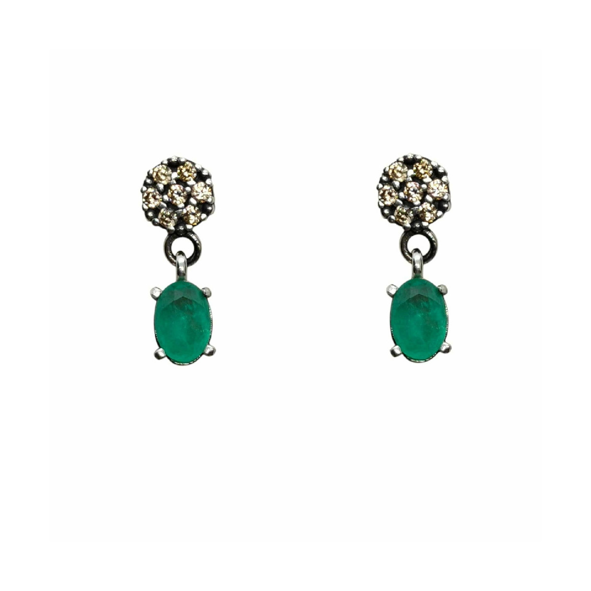 Pendientes de plata con circonitas de colores