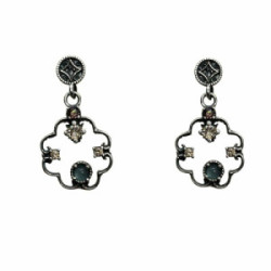 Pendientes de plata con circonitas de colores