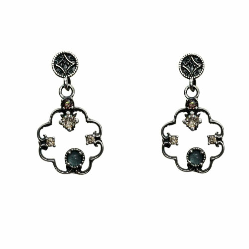 Pendientes de plata con circonitas de colores