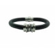 PULSERA DE PLATA Y CUERO CON CIRCONITAS PULSERA DE PLATA Y CUERO CON CIRCONITAS