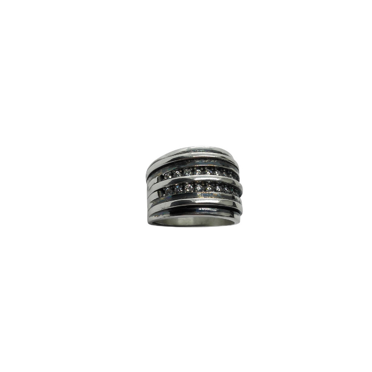 Anillo de plata con circonitas