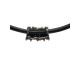 Collar de plata con circonitas y cuero negro