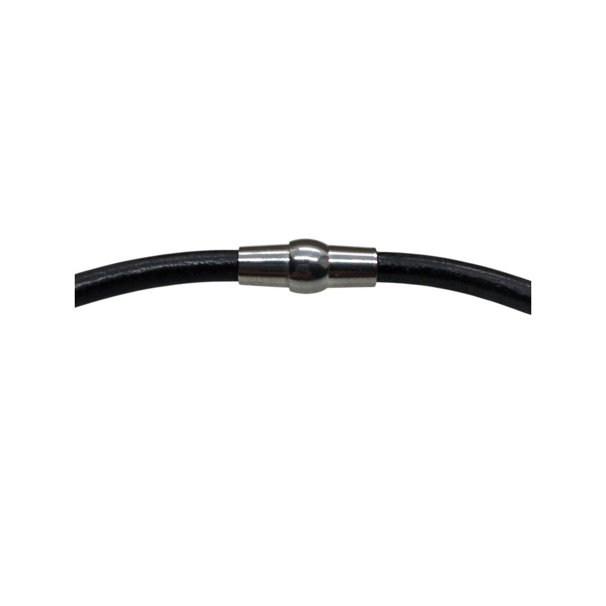 PULSERA DE PLATA Y CUERO CON CIRCONITAS