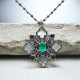 Collar de plata con circonitas y nácar natural