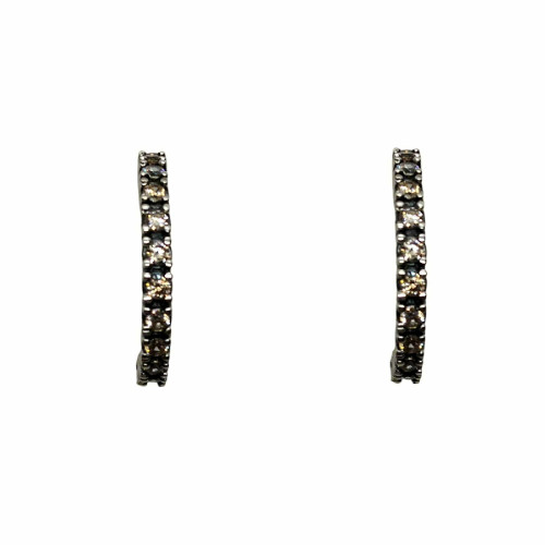 Pendientes de plata estilo aros con circonitas