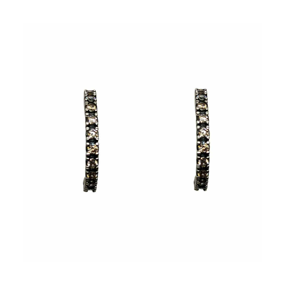 Pendientes de plata estilo aros con circonitas