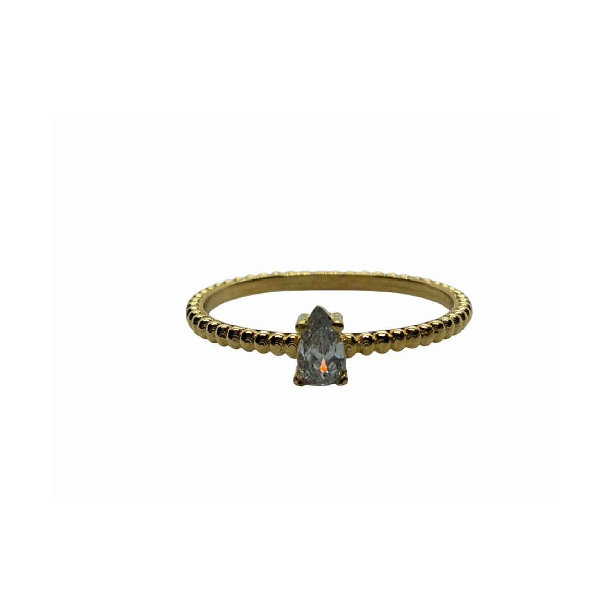 Anillo de plata con baño chapado y circonita