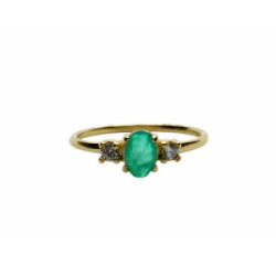Anillo de plata con baño chapado y circonitas