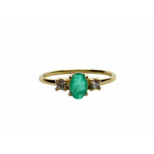Anillo de plata con baño chapado y circonitas