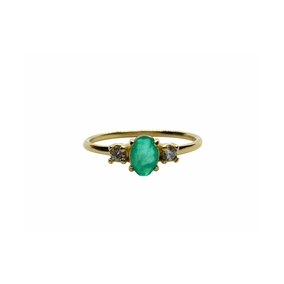 Anillo de plata con baño chapado y circonitas