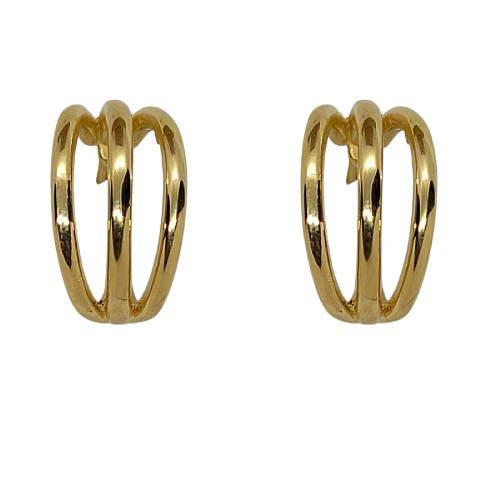 Pendientes de plata estilo aros con baño chapado