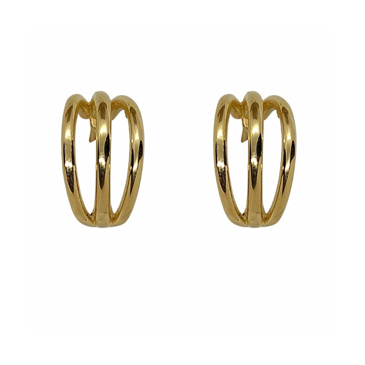 Pendientes de plata estilo aros con baño chapado