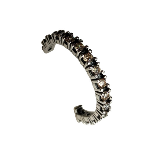 Pendientes de plata estilo aros con circonitas