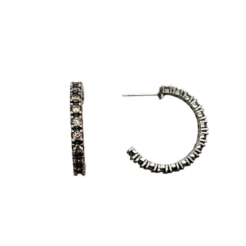 Pendientes de plata estilo aros con circonitas