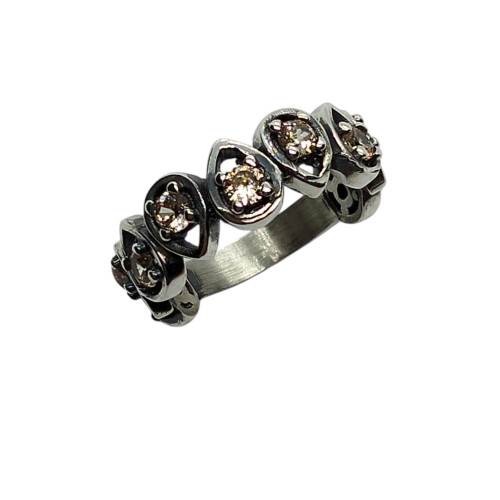 Anillo de plata con circonitas