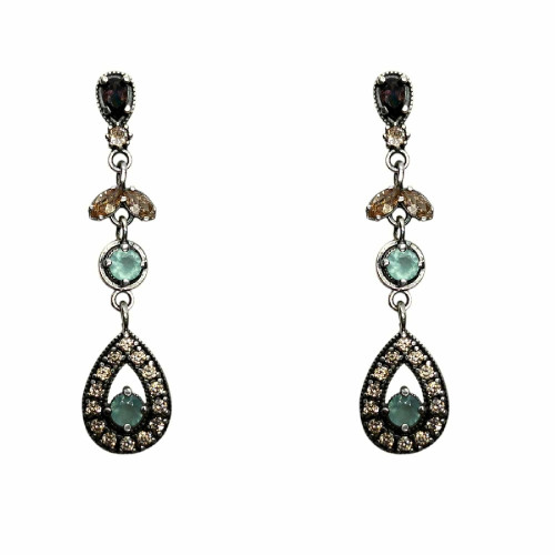 Pendientes de plata con circonitas de colores