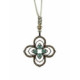 Collar de plata con circonitas y seda Collar de plata con circonitas y seda