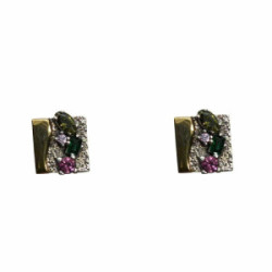 Pendientes de plata con circonitas de colores