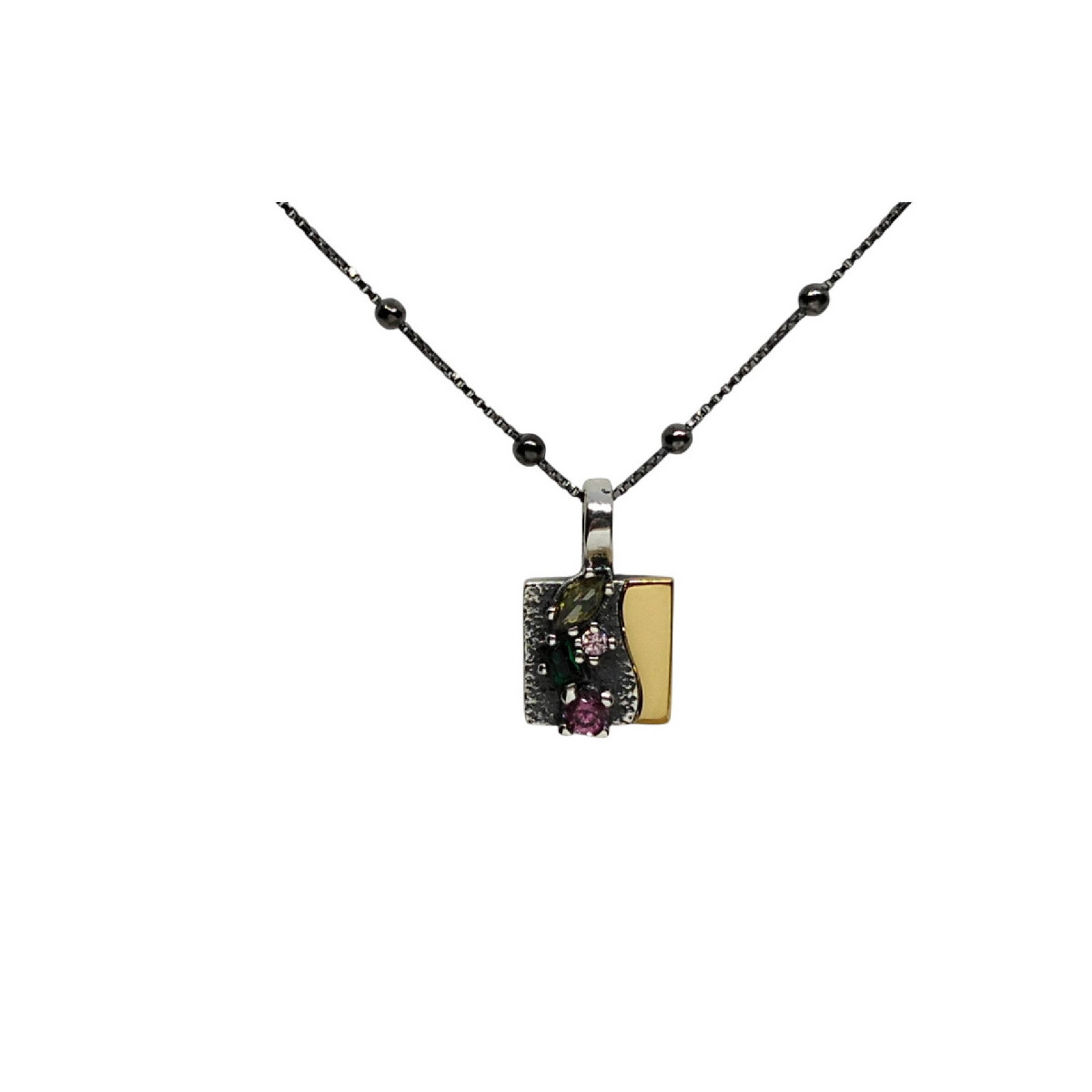 Collar de plata con circonitas