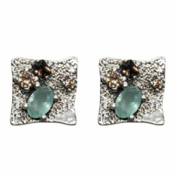 Pendientes de plata con circonitas de colores