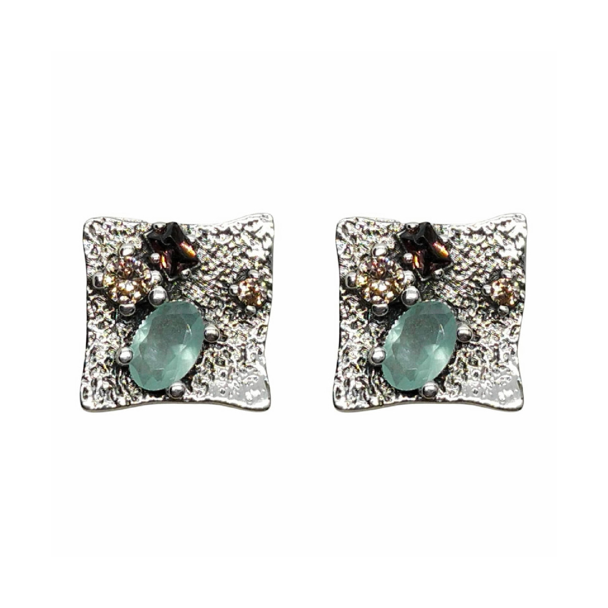 Pendientes de plata con circonitas de colores