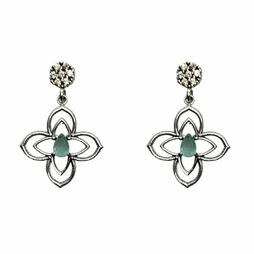 Pendientes de plata con circonitas de colores