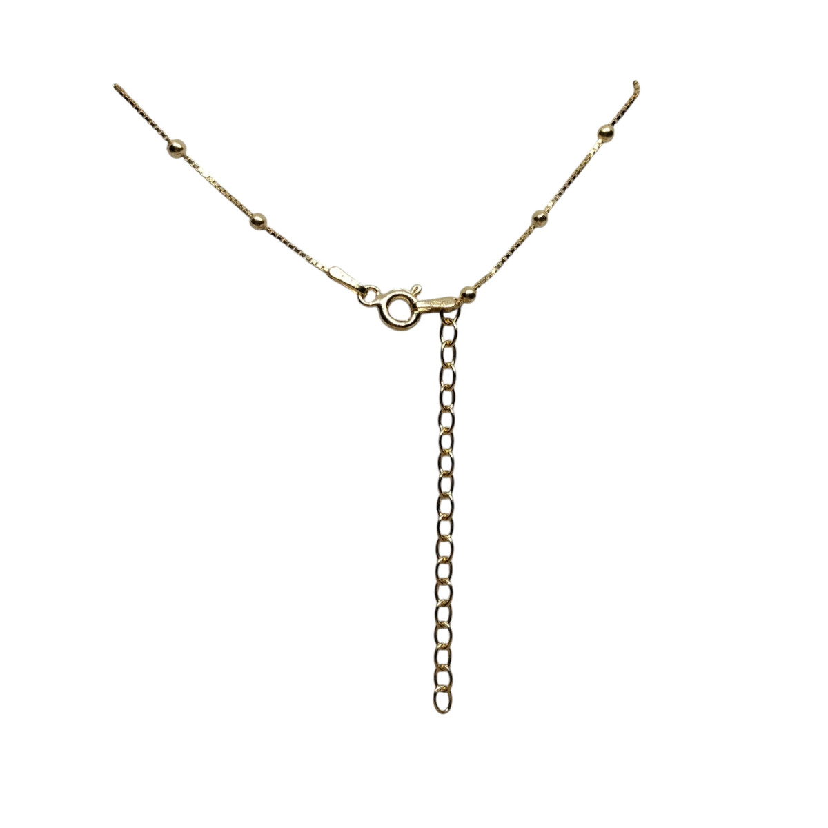 Collar de plata chapada con circonitas y nácar