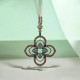 Collar de plata con circonitas y seda Collar de plata con circonitas y seda