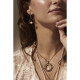 Collar de plata con circonitas y nácar