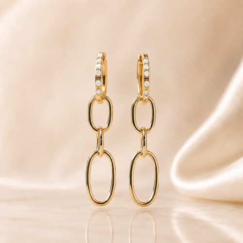 Pendientes de oro amarillo y diamantes