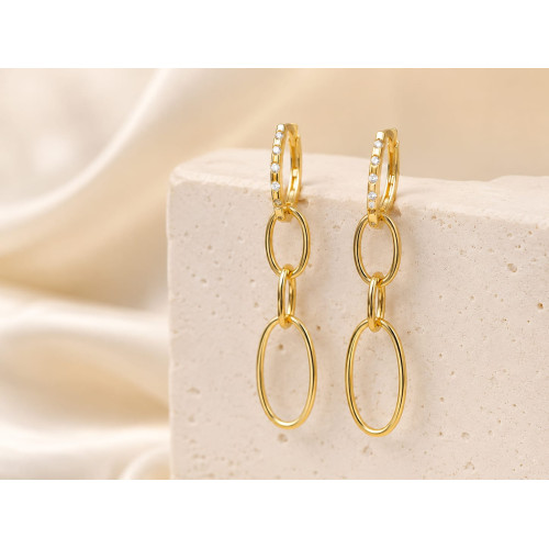 Pendientes de oro amarillo y diamantes