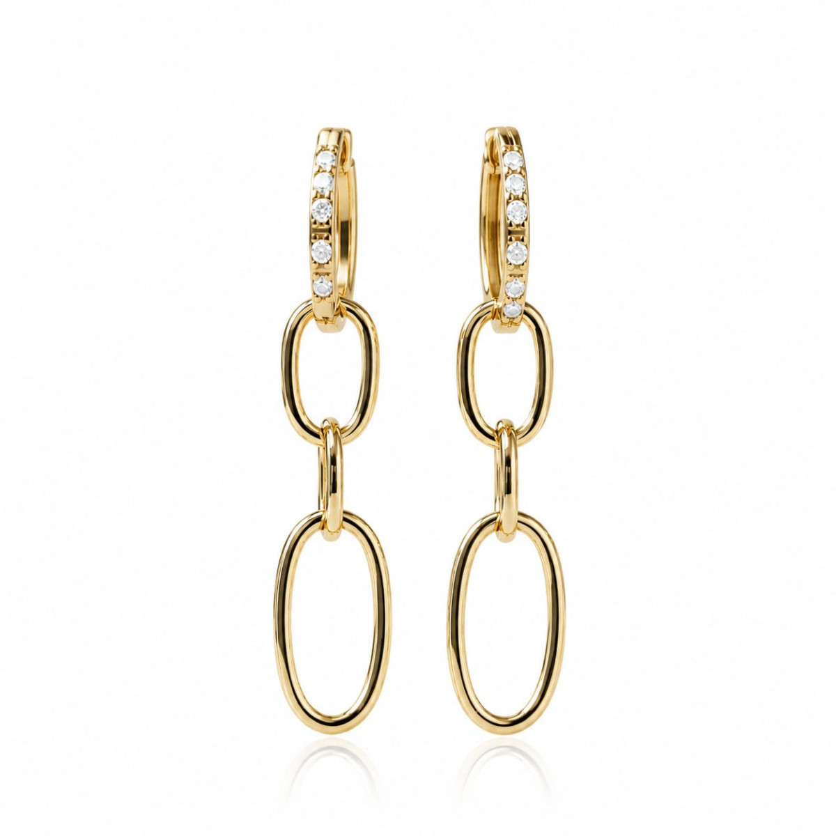 Pendientes de oro amarillo y diamantes