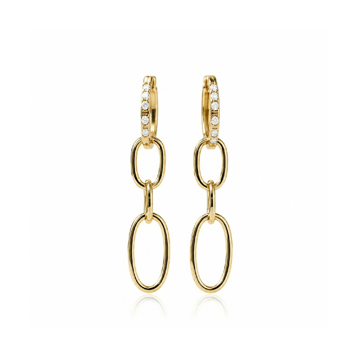 Pendientes de oro amarillo y diamantes
