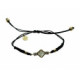 Pulsera de plata con macramé, circonita y nácar Pulsera de plata con macramé, circonita y nácar
