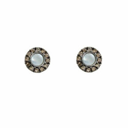 Pendientes de plata con circonitas y nácar