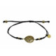 Pulsera de plata con macramé, circonita y nácar