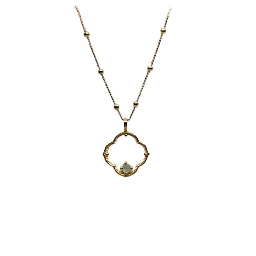Collar de plata chapada con circonita