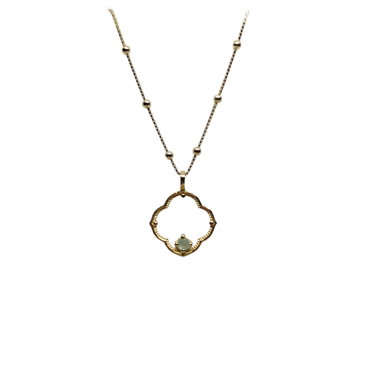 Collar de plata chapada con circonita