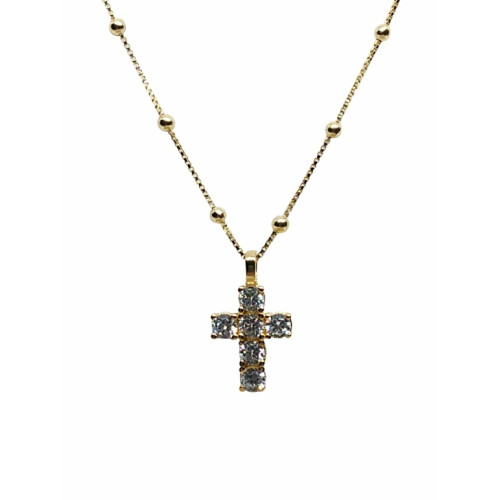 Collar de plata chapada con circonitas