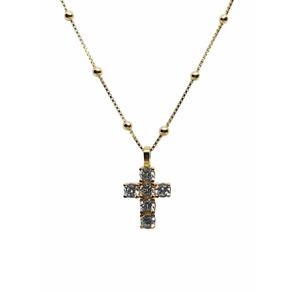 Collar de plata chapada con circonitas