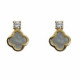 Pendientes de plata con baño chapado, circonitas y nácar Pendientes de plata con baño chapado, circonitas y nácar