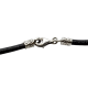 Collar de plata con circonitas y cuero negro Collar de plata con circonitas y cuero negro