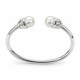 BRAZALETE RÍGIDO DE ORO BLANCO CON DIAMANTES Y PERLAS BRAZALETE RÍGIDO DE ORO BLANCO CON DIAMANTES Y PERLAS