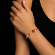 BRAZALETE RÍGIDO DE ORO BLANCO CON DIAMANTES Y CORAL BRAZALETE RÍGIDO DE ORO BLANCO CON DIAMANTES Y CORAL