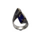Anillo de plata y oro con lapislázuli
