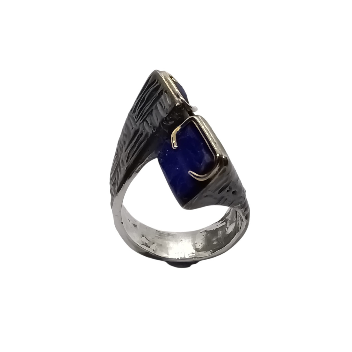 Anillo de plata y oro con lapislázuli