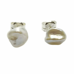 Pendientes de perla natural barrocas con plata